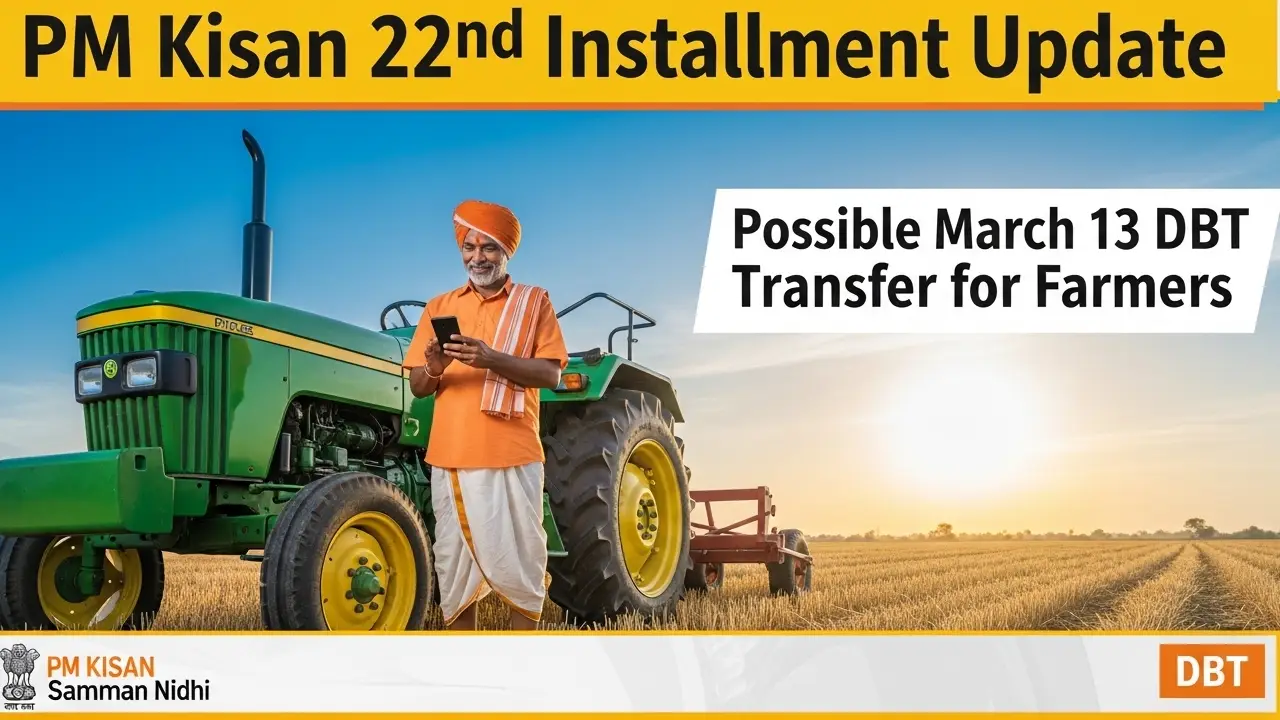 PM Kisan 22nd Installment Update: Possible March 13 DBT Transfer for Farmers